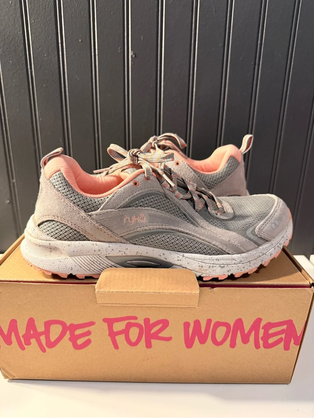 Ryka Women's Gray and Pink Athletic Sneakers